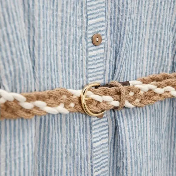 ZARA STRIPED MIDI DRESS - Picture 8 of 8